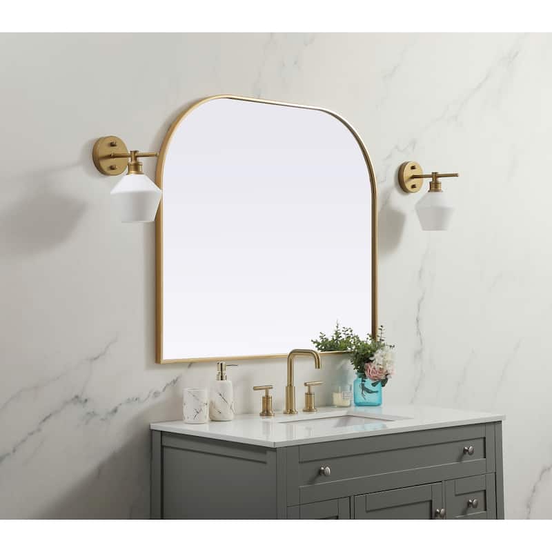 Indigo Home Metal Frame Arch Mirror 40x34 Inch