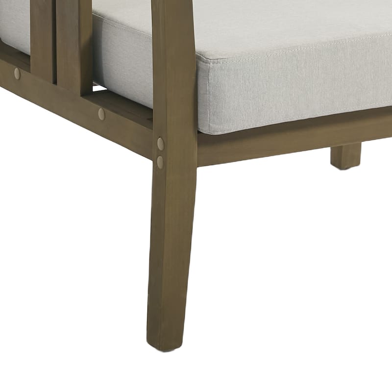 Casual 29"W Outdoor Patio Armchair Set In Solid Teak Wood with Cushion