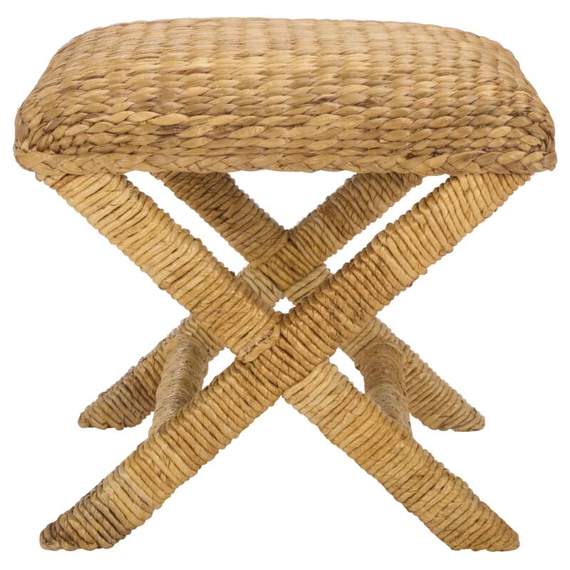 SAFAVIEH Couture Capri Anna Woven Water Hyacinth Ottoman