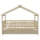 preview thumbnail 19 of 24, Twin Size Wooden House Bed with Twin Size Trundle and Headboards