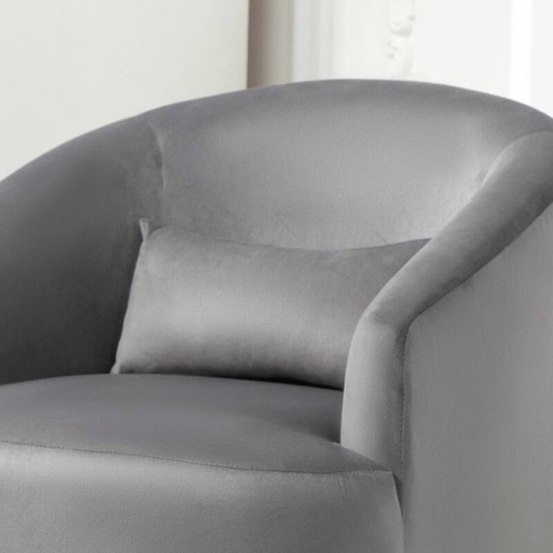 US Pride Furniture Accent Chair with Barrel-shaped Design and 360 Degree Swivel Feature