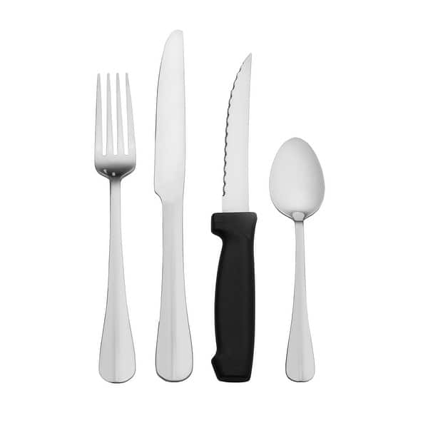 Pfaltzgraff Simplicity 16 Piece Flatware Set with Steak Knives Bed
