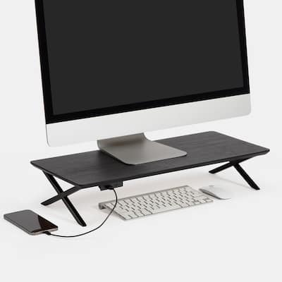Jani Wood Monitor Stand Riser Desk - Ergonomic Design Stand, Desktop Organizer Table for Home, Office Workspace, Gaming Desk
