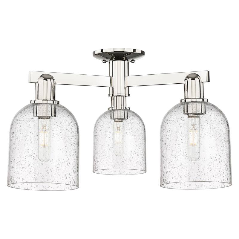 Innovations Lighting Endless Possibilities Arcadia - Bella - 3 Light 23" Semi-Flush Mount - Polished Nickel/Seedy