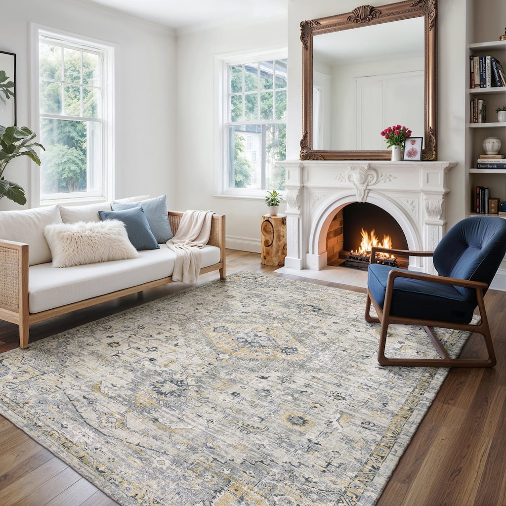 Style Haven Willett Oriental Grey/ Gold Area Rug