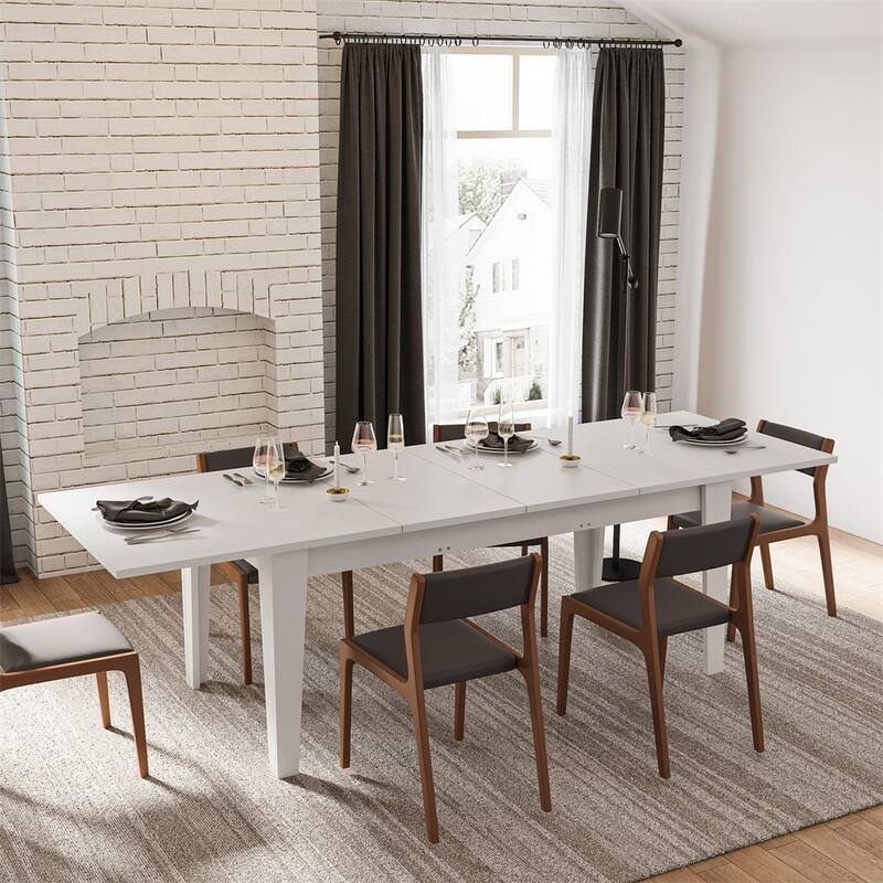 Wood Extendable Dining Table with Legs for Dining Room