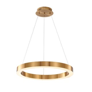 Transitional 1-Light Gold LED Round Chandelier - Bed Bath & Beyond ...