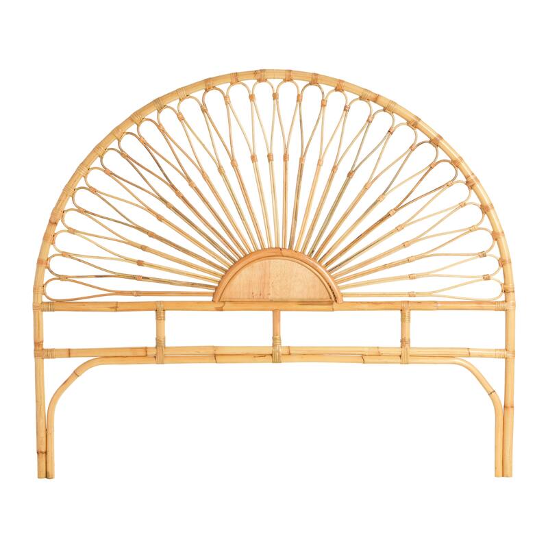 Rattan Headboard with Sunrise Design