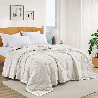 Soft Down Oversized Blanket with Satin Trim for Bed 100% Cotton