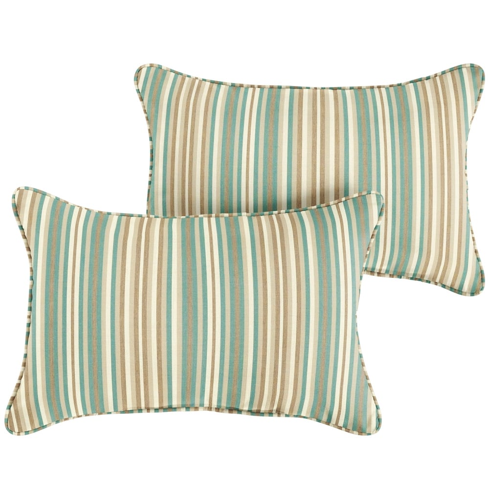Sunbrella Gavin Mist Corded Indoor/ Outdoor Pillows (Set of 2)