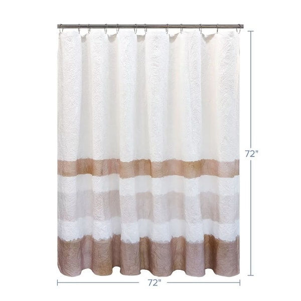 dimension image slide 0 of 4, Crinkle Stripe Textured Shower Curtain