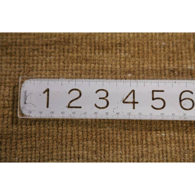 Solid Yellow Gold Modern Gabbeh Oriental Area Rug Handmade Wool Carpet - 4'9" x 6'5"
