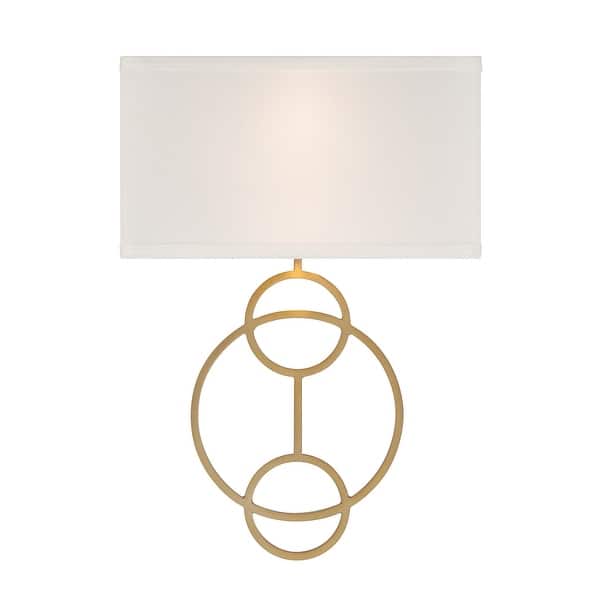 slide 2 of 10, Crystorama Lighting Group LRL-992 Laurel 2 Light 14" Tall Wall Sconce Vibrant Gold / White