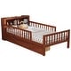 preview thumbnail 51 of 74, Safe Kids Bed Platform Bed Twin Size Wood Bed Frame with Storage Headboard and 2 Drawers Under, 3-Side Guardrails for Boys Girls