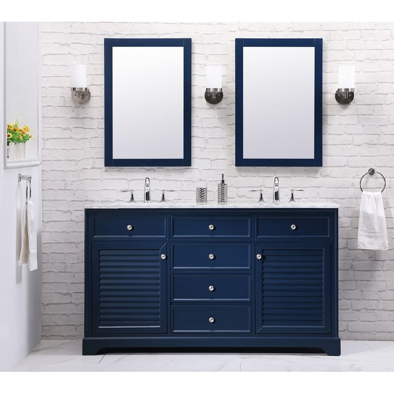 Contemporary 60" Double Bathroom Vanity Set