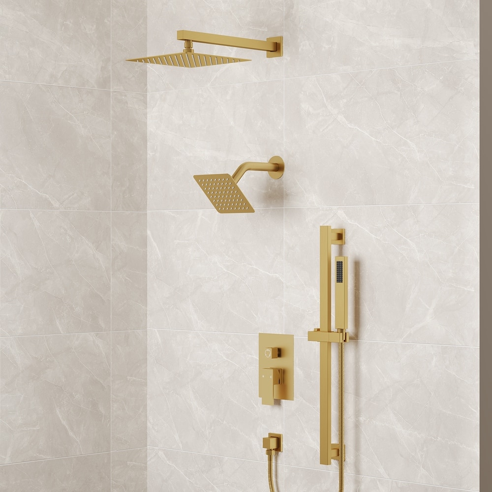 Dual Shower Head System with 10" High Pressure Handheld Spray And Slide Bar