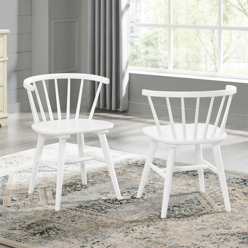 Contemporary Wooden Spindle Back Dining Chairs,Set of 2