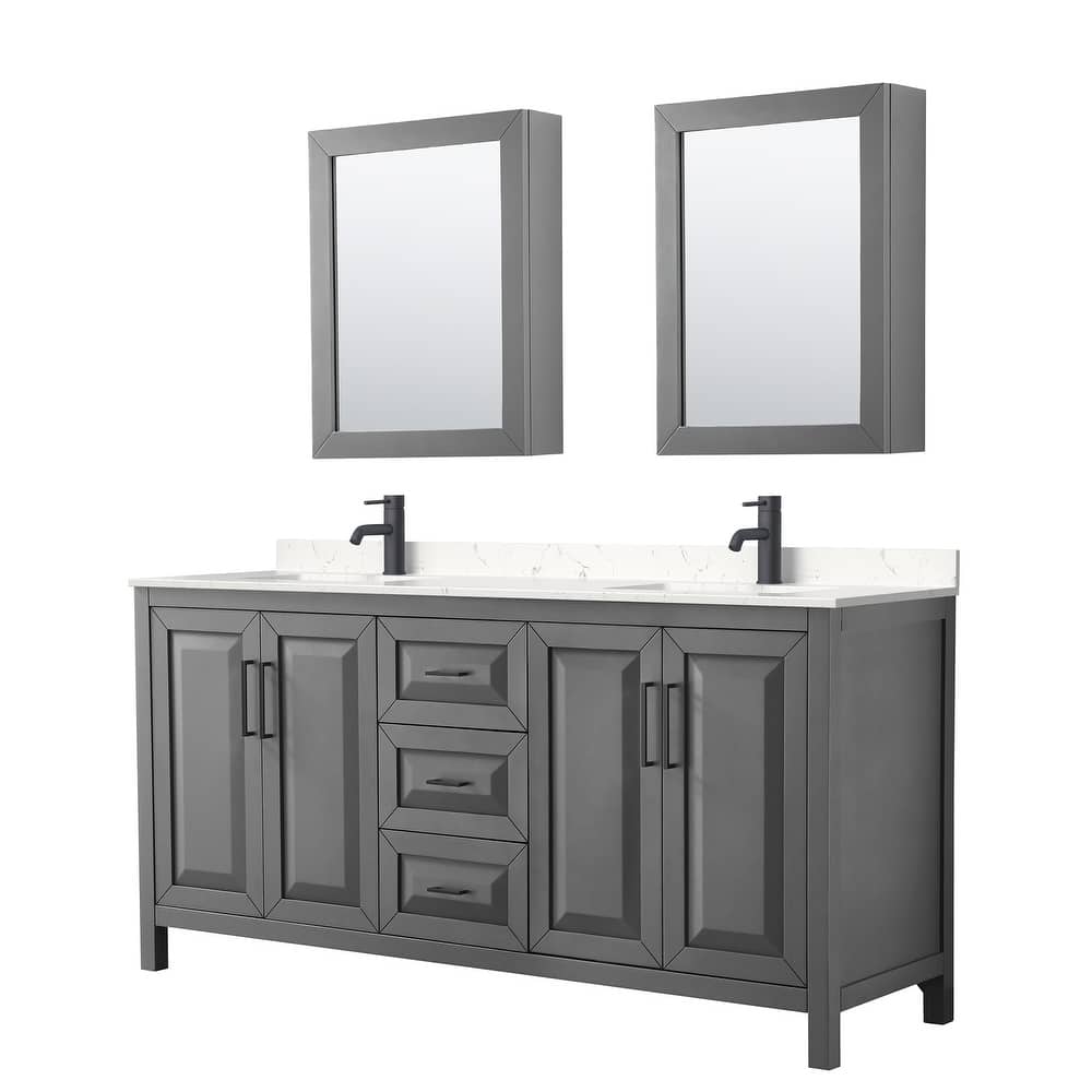 Wyndham Collection Daria 72" Free Standing Double Basin Vanity Set