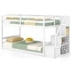 preview thumbnail 5 of 12, Twin Over Twin Low Bunk Bed with Storage Stairs, Floor Bunk Bed Frame