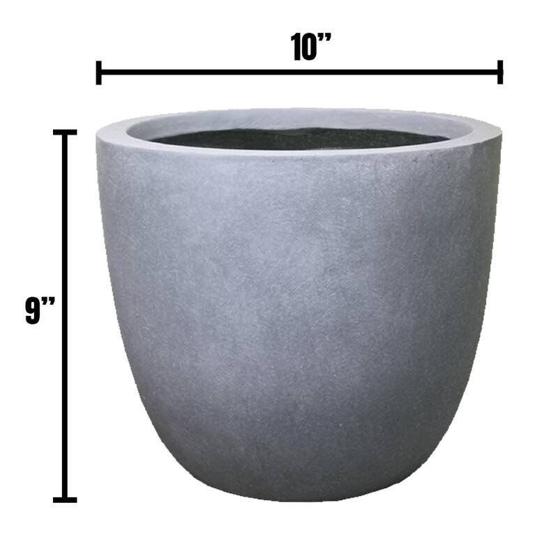 Durx-litecrete Lightweight Concrete Modern Seamless Round Cement Color Planter-Small - 9.8'x9.8'x9.1'