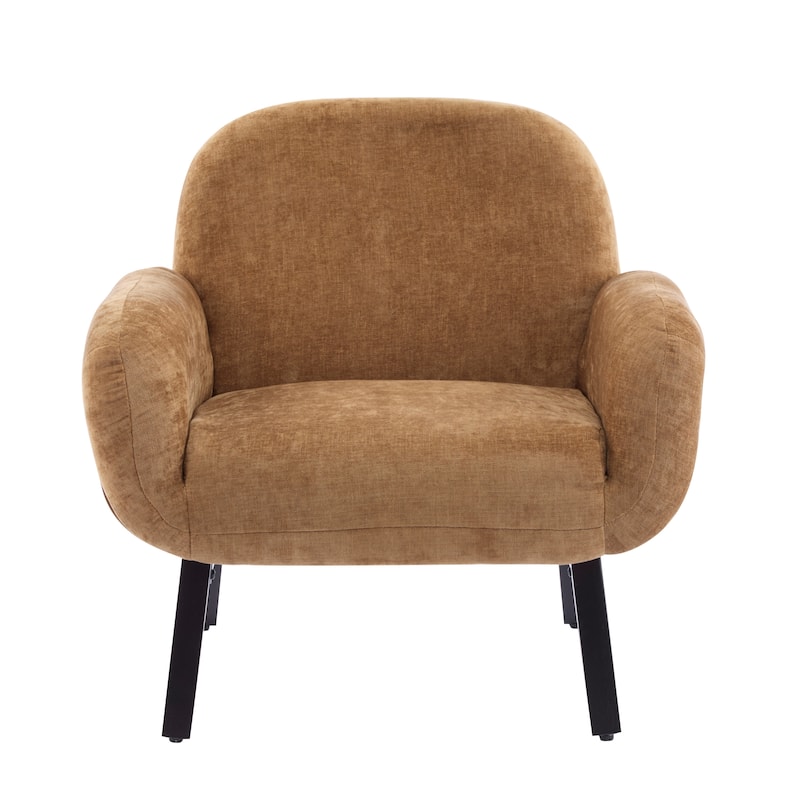 Christopher Knight Home - Modern Upholstered Accent Arm Chair with Round Arms and Solid Wood Legs