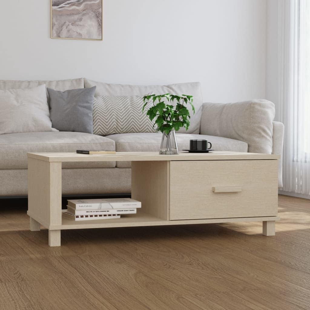 vidaXL Coffee Table End Table Living Room Side Table HAMAR Solid Wood Pine - 39.4" x 21.7" x 13.8"