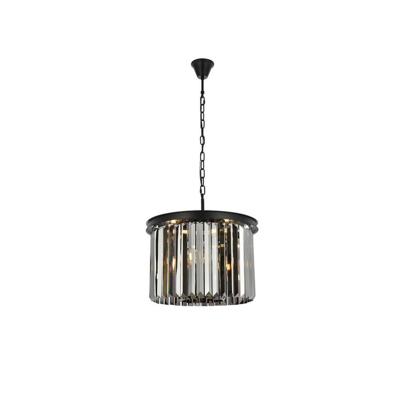 Royce Edge 6-Light Matte Black Pendant - matte black (royal cut silver shade crystals)
