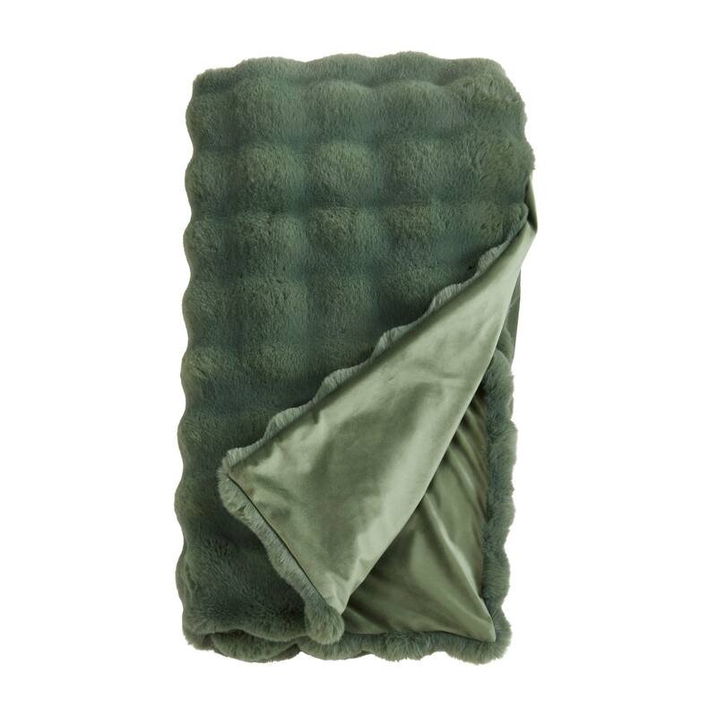 Plush Faux Fur Throw Blanket - Soft Lined Decorative Throw for Couch, Sofa, & Bed, 50"x60"