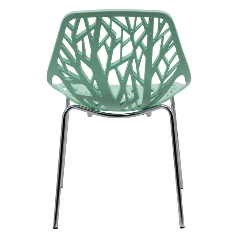 Stackable Dining Chair with Chrome Legs Side Chair (Set of 4) for Indoor and Outdoor