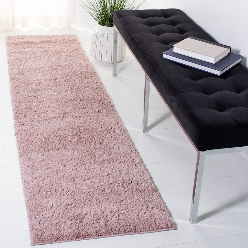 SAFAVIEH August Shag Ascensao 1.25-inch Thick Rug - 2' x 8' Runner - Pink