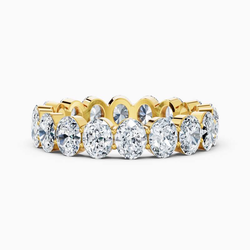 Auriya 14k Gold Oval North-South Lab Grown Diamond Eternity Band 2.40 - 10.50 ct. tw. (F-G, VS) - 3.60 ct. wt. - 4 - Yellow