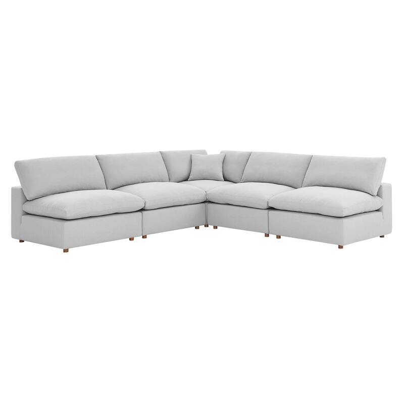 Commix 5-Piece Down Filled Overstuffed Armless Sectional Sofa