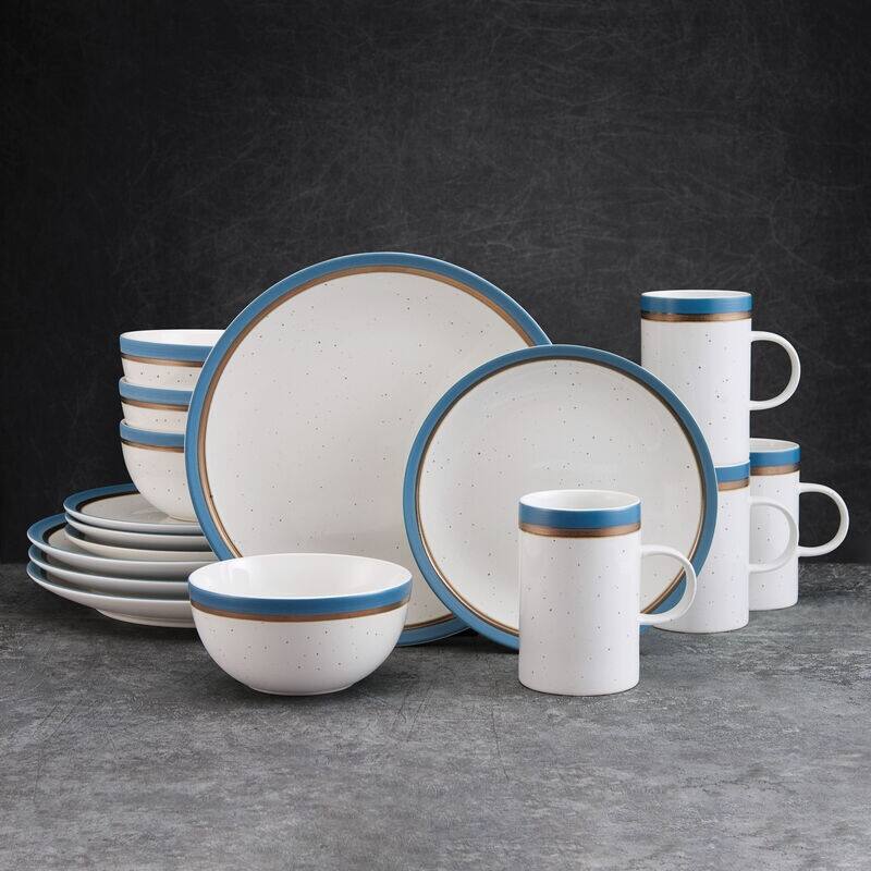 Pfaltzgraff Ezra Blue 16-Piece Dinnerware Set, Service for 4 - 16PC