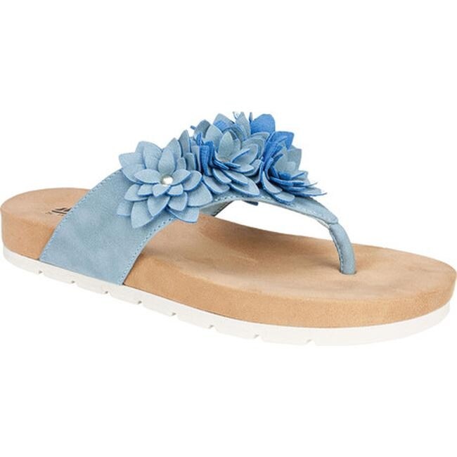 white mountain jeweled thong sandals