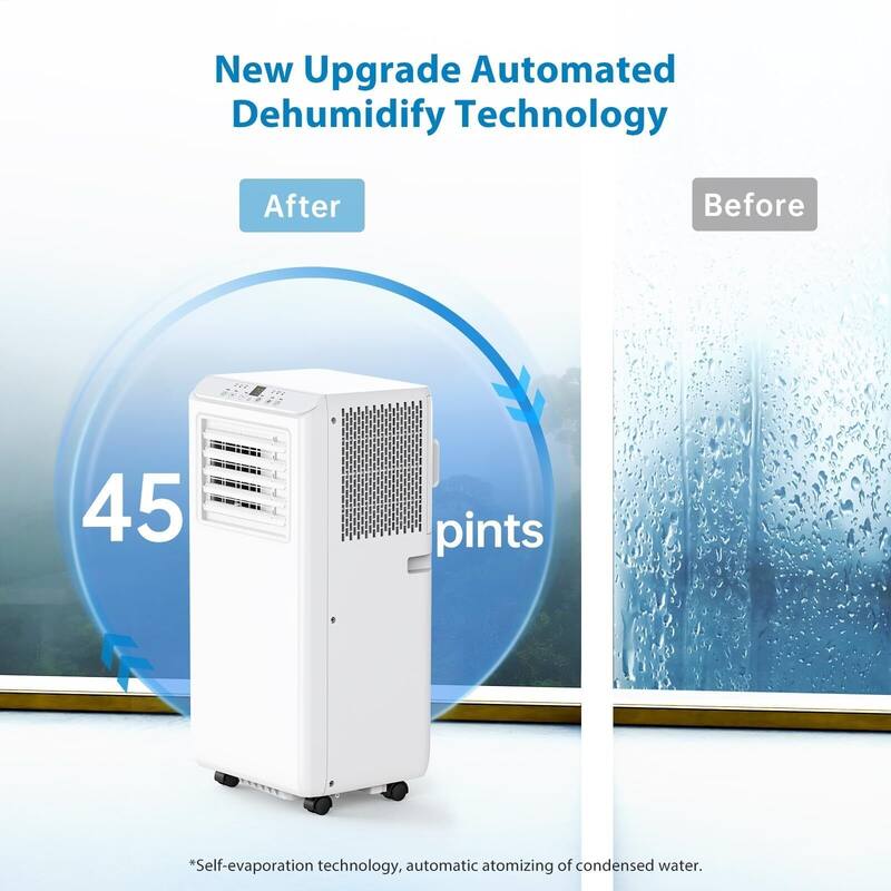 8000 BTU Portable Air Conditioner Window Kit for Rooms