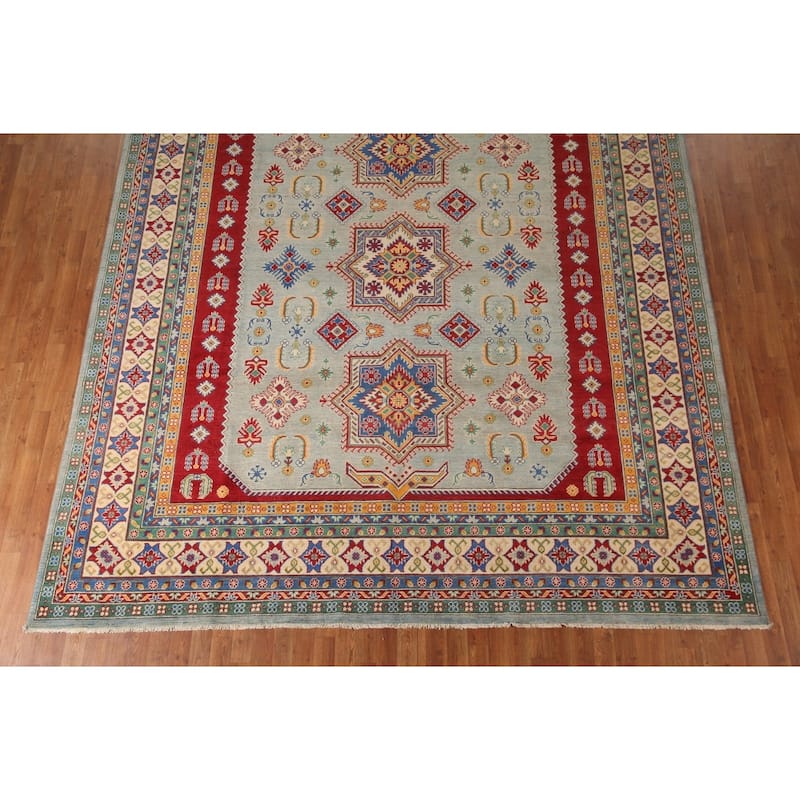 Geometric Kazak Large Oriental Area Rug Handmade Wool Carpet - 9'9" x 16'2"