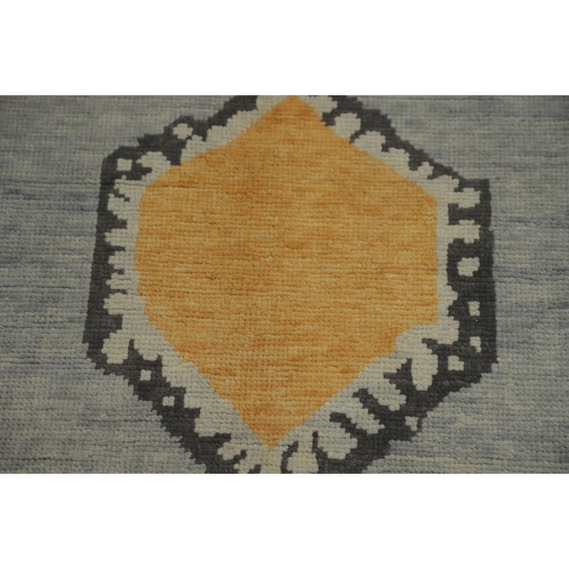 Geometric Gabbeh Vegetable Dye Area Rug Handmade Wool Carpet - 12' 1'' X 8' 11''