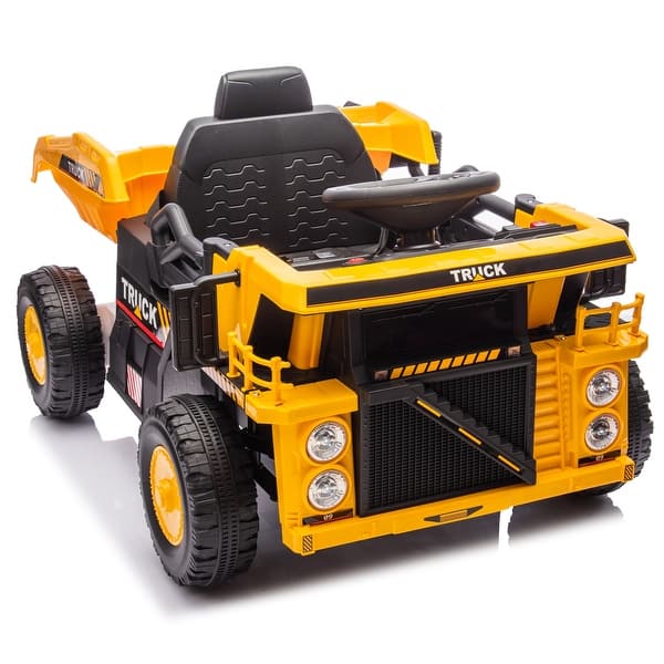 slide 2 of 45, Kids 12V Electric Dump Truck, Remote Control, Bluetooth, LED Lights, Ages 3+