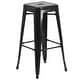 preview thumbnail 21 of 31, 30'' Round Metal Indoor-Outdoor Bar Table Set with 2 Square Seat Backless Stools - 30"W x 30"D x 41"H