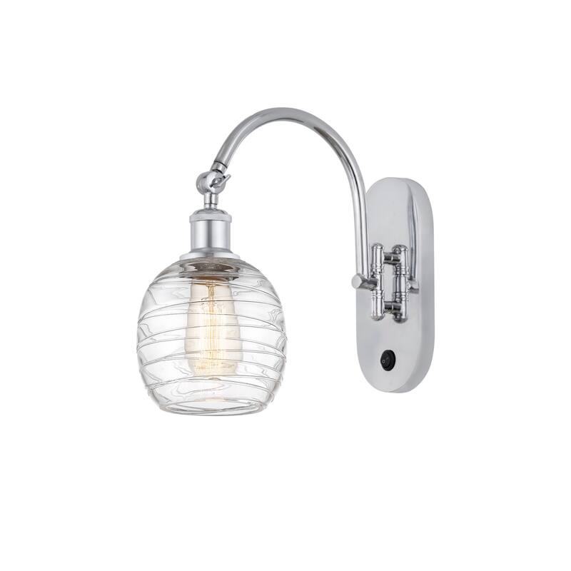 Innovations Lighting 518-1W-13-6 Belfast Sconce Belfast 13" Tall Wall - Polished Chrome / Deco Swirl