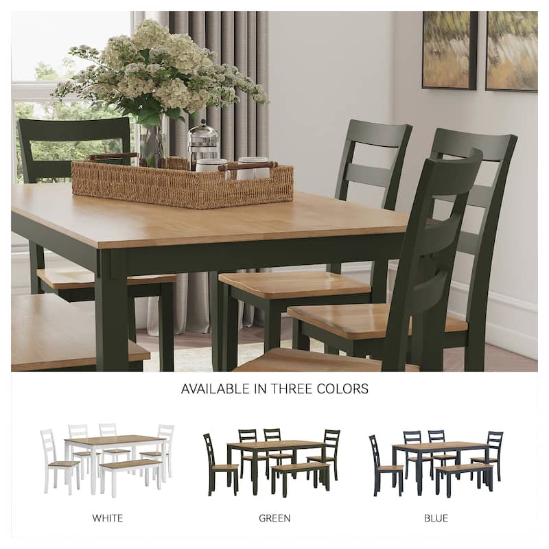 Signature Design by Ashley Gesthaven Dining Table with 4 Chairs and Bench (Set of 6)