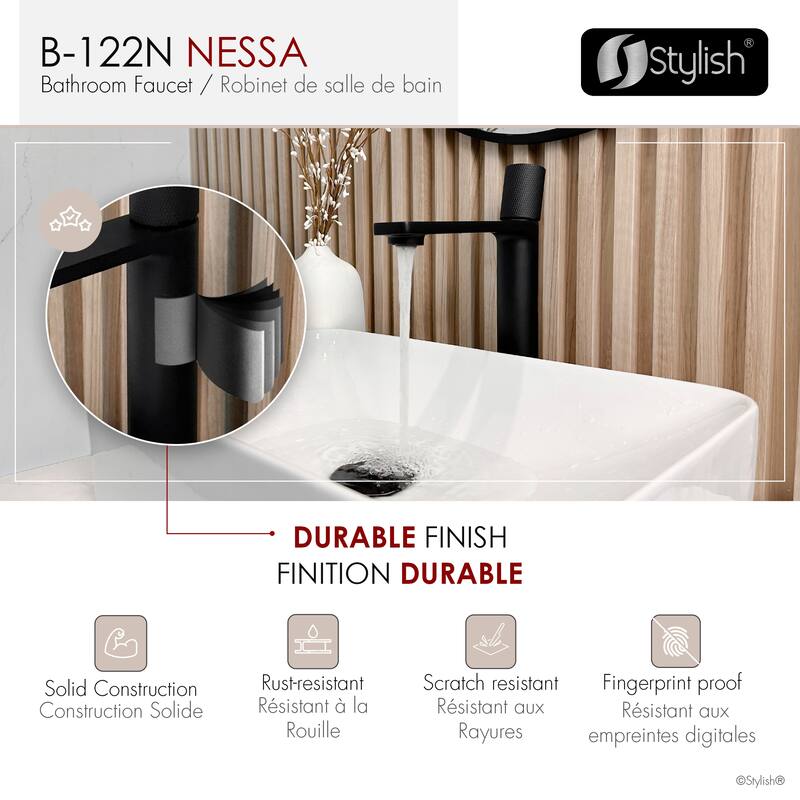 Stylish Nessa Single Handle Ht 12 1/2" Vessel Bathroom Faucet B-122