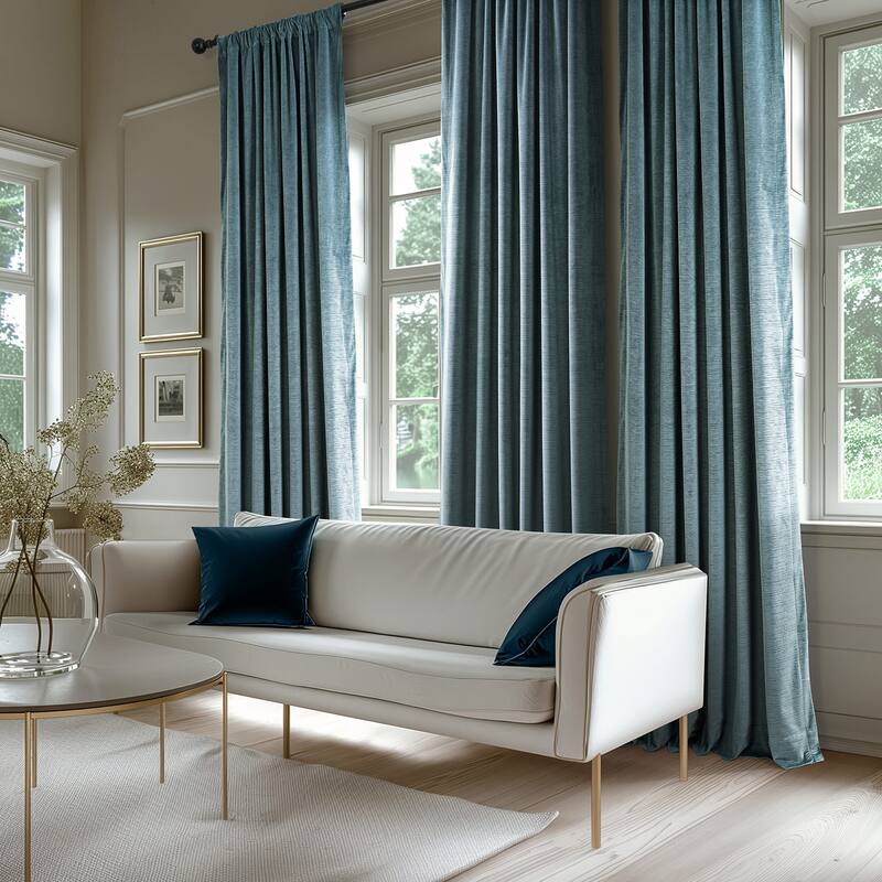 Exclusive Fabrics Ravello Burnout Velvet Curtains (1 Panel) Room Darkening Curtains For Bedroom & Living Room Curtains