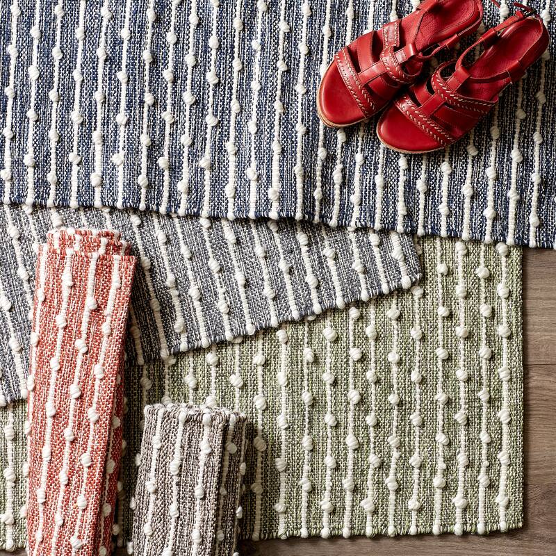 DII French Blue Recycled Cotton Loop Rug - 2x3