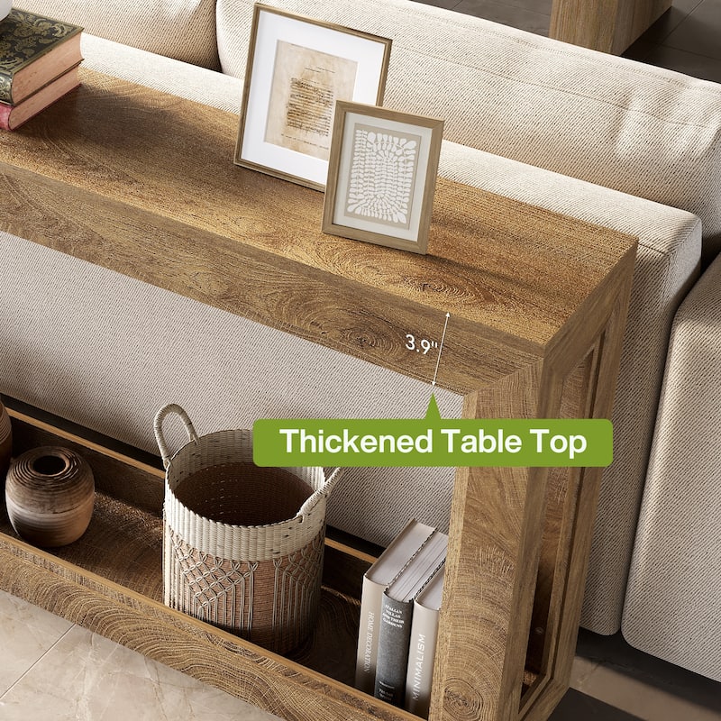 63'' 2-Tier Console Table Behind Sofa Couch for Entryway Living Room