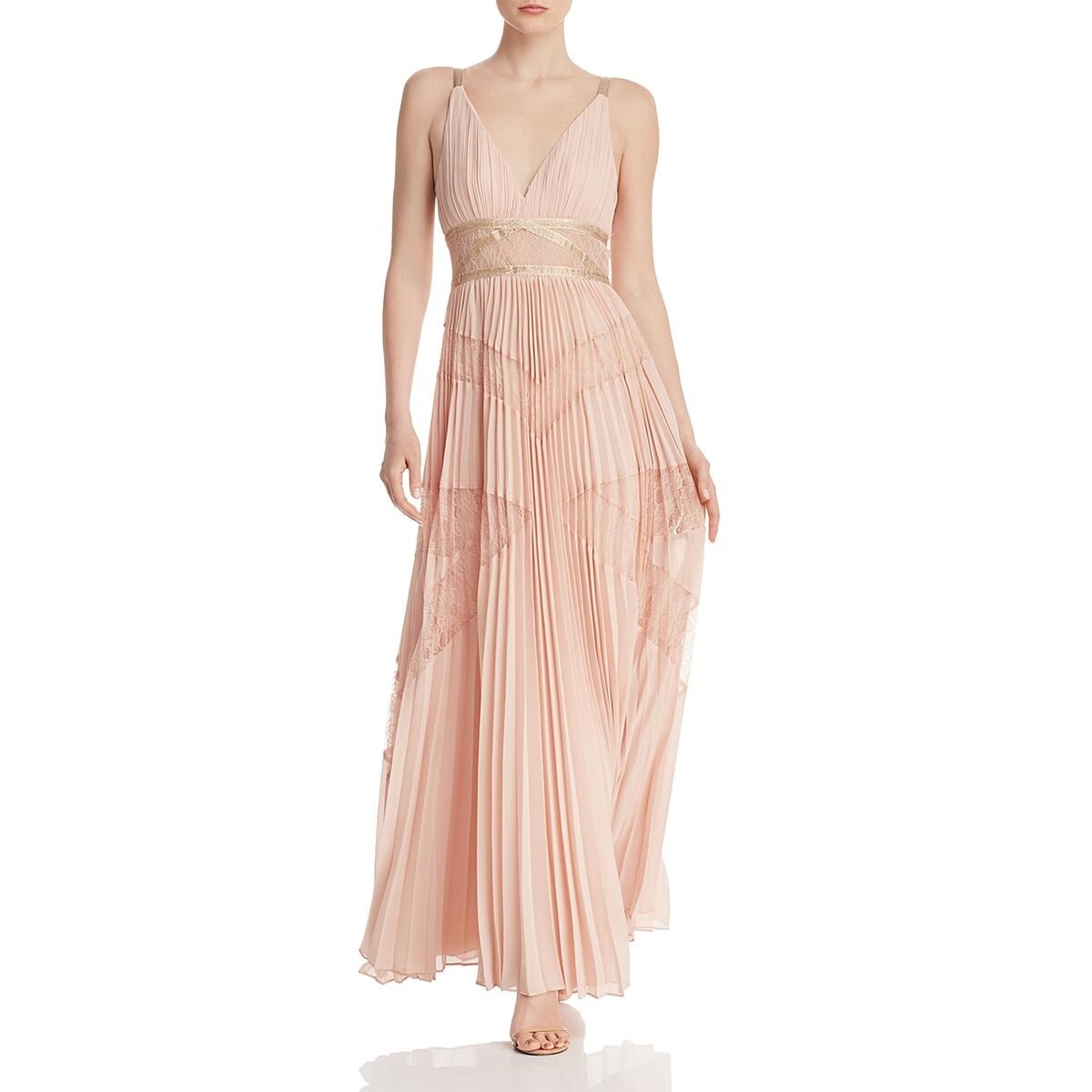pleated lace inset gown