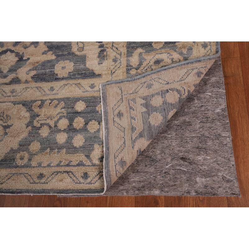 Blue Oushak Vegetable Dye Area Rug Handmade Wool Carpet - 8'0" x 9'10"