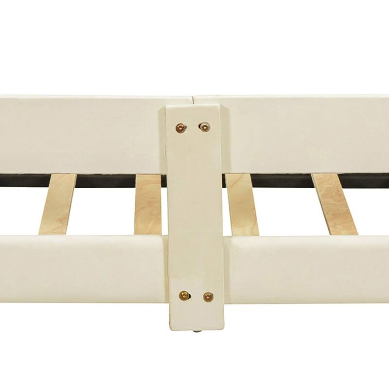 Stylish Lovely Twin Size Velvet Upholstered Platform Bed Frame with Unique Decorated Headboard