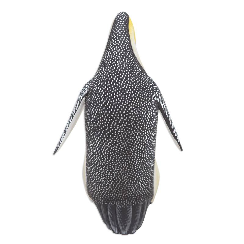 Novica Handmade Penguin Mother And Chick Wood Sculpture