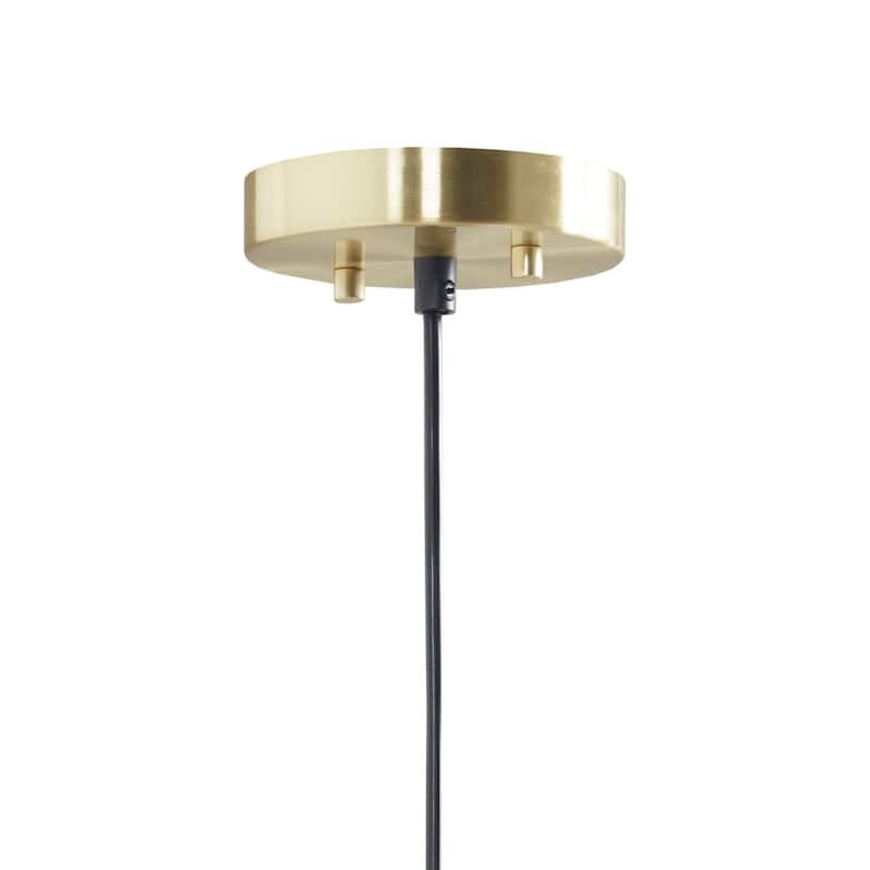 INK+IVY Saben Gold/ White 2-Tier Layered Shade Pendant